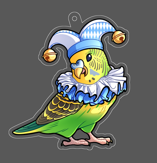 Jester Parakeet Acrylic Charm