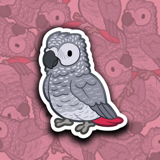 African Grey Parrot Sticker