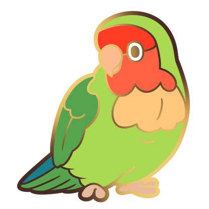 Peach-Faced Lovebird Enamel Pin