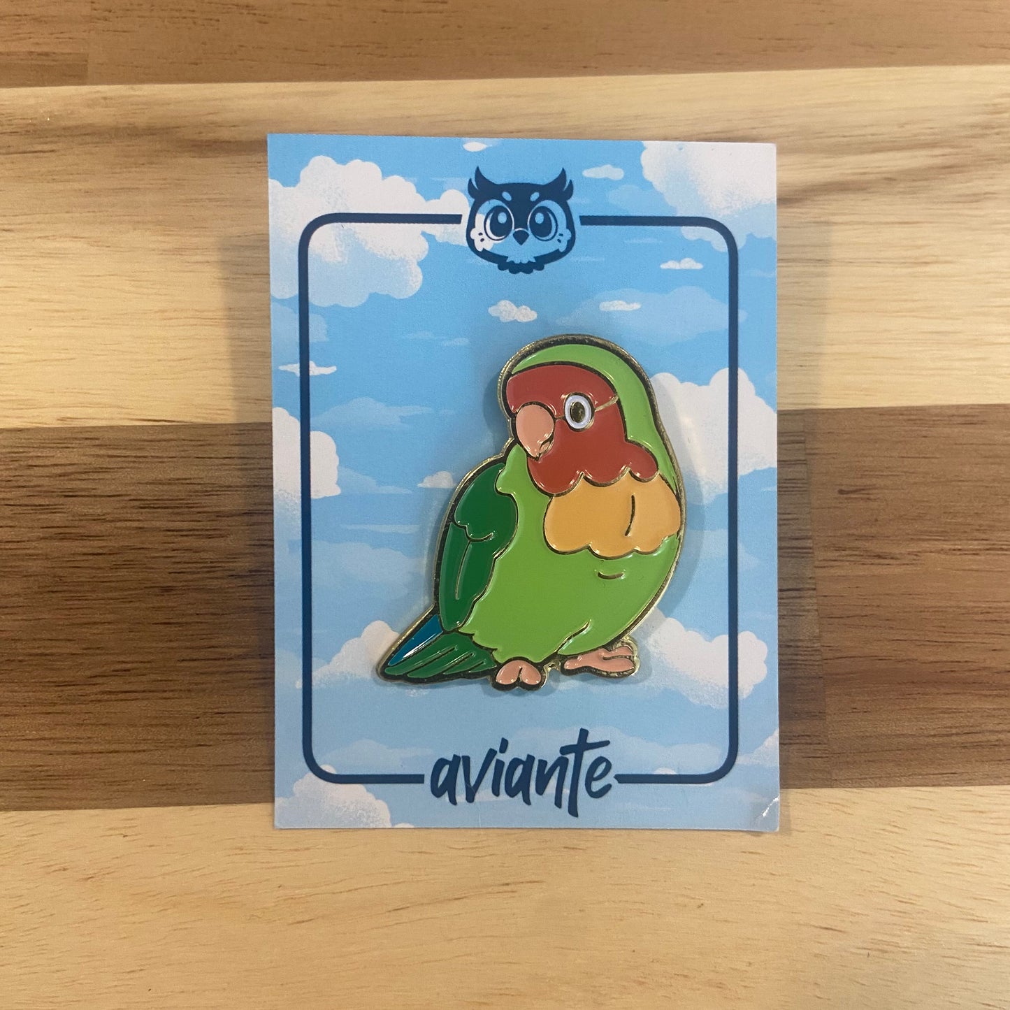 Peach-Faced Lovebird Enamel Pin