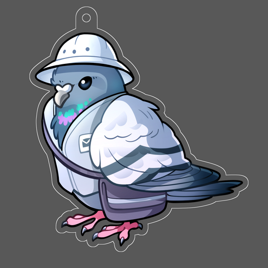 Postal Pigeon Acrylic Charm